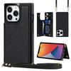 Luxury Crossbody Premium Leather Cover For iPhone 13 11 12 Mini Pro XR XS Max X 7 8 Plus Multifunction Shockproof Flip Case