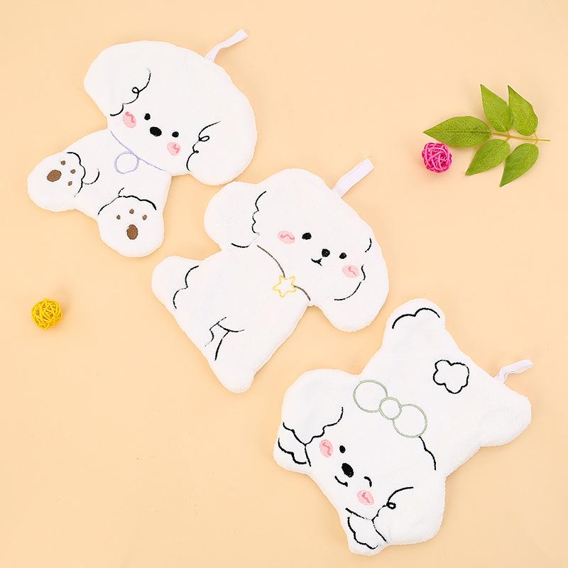 Cute Animal Hand Towel Soft Children Kids Bathing Towel Bathroom Kitchen Hanging Wipe Towel Thicken Absorbent Towels
