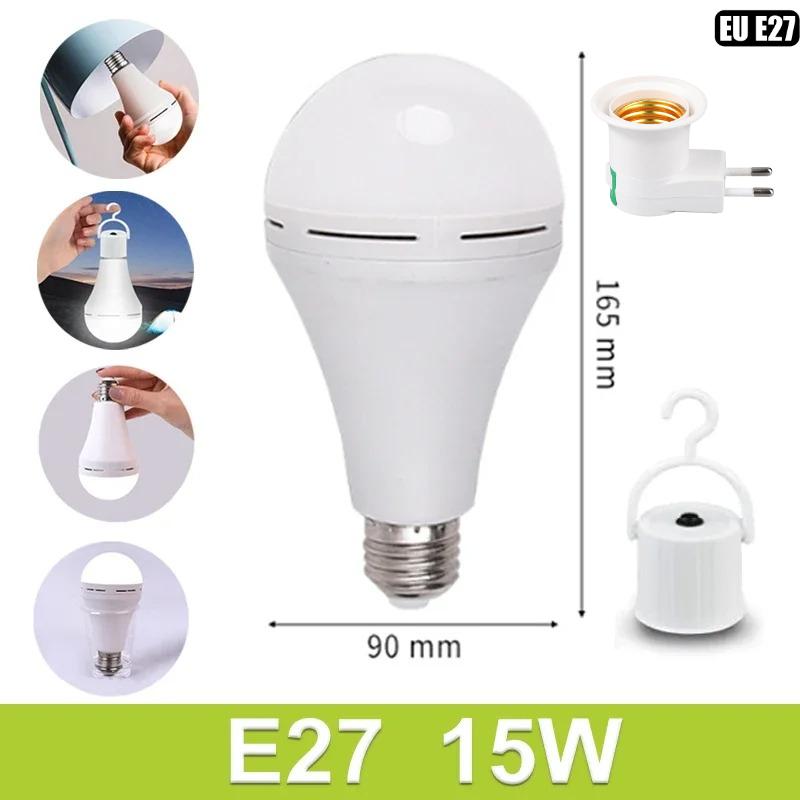 9W/15W Emergency Light Bulb LED Handheld Hanging Energy-Saving Lights Bulb Portable Household Tent Fishing Lighting E27 Bulb