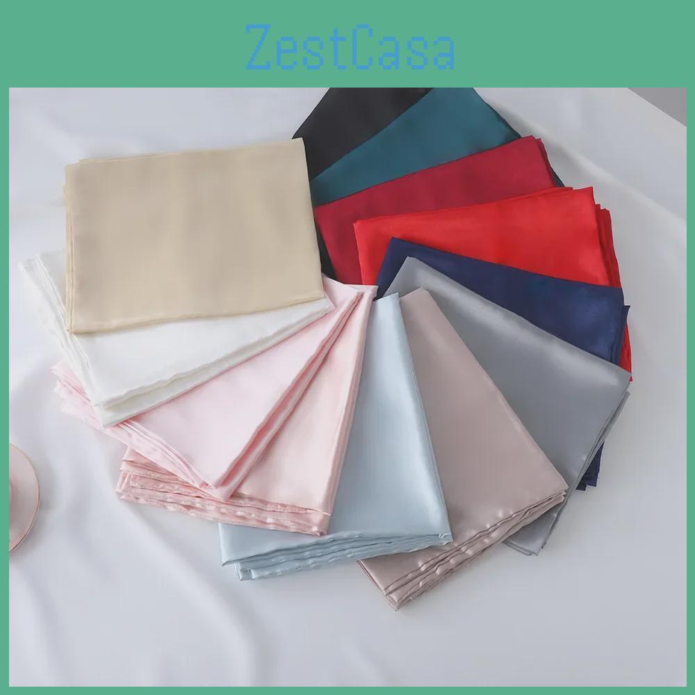 Doublesided Imitation Silk Soft Silky Pillowcase Solid Color Envelope Design