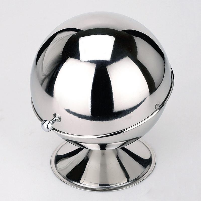 1PC Stainless Steel Spherical Sugar Bowl Stainless Steel Storage Tank 16x13.5cm