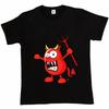 Little Red Sharp Toothed Pitchfork Holding Devil Mens T-Shirt