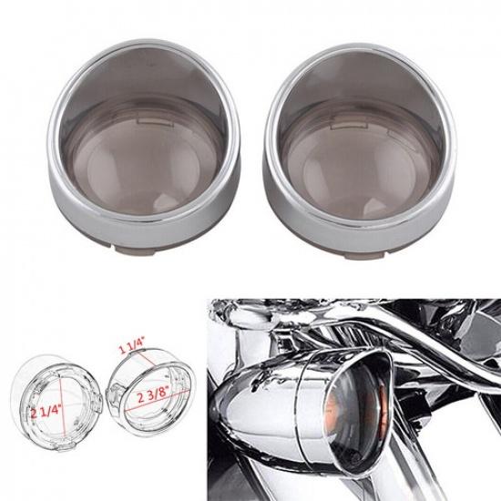 Turn Signal Light Smoke Lens Cover Bezel Visor Fit for Harley Softail Road Glide