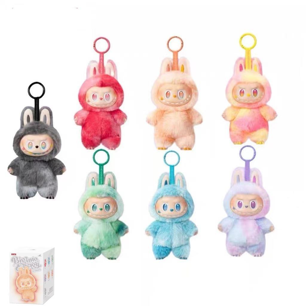 Popular Labubu Plush Keychains Trendy Play Rabub Soft Short Plush Doll Toy Cute Cartoon Pendant for Schoolbag Handbag Car