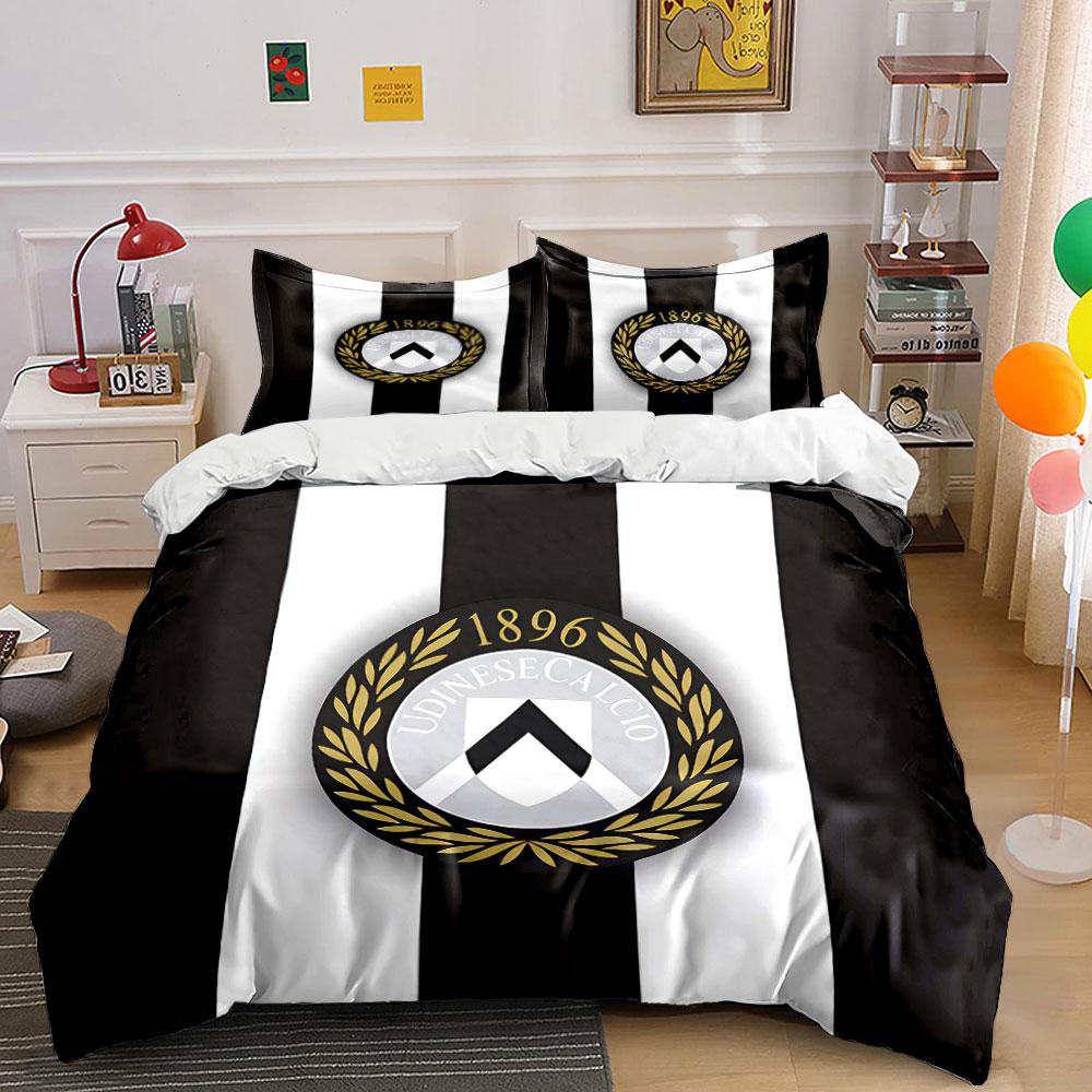 Black-white stripes, Udinese logo. Bedding sets Duvet cover sets Duvet covers Pillowcases(1 * Duvet Cover 2 * Pillowcases without duvet insert)