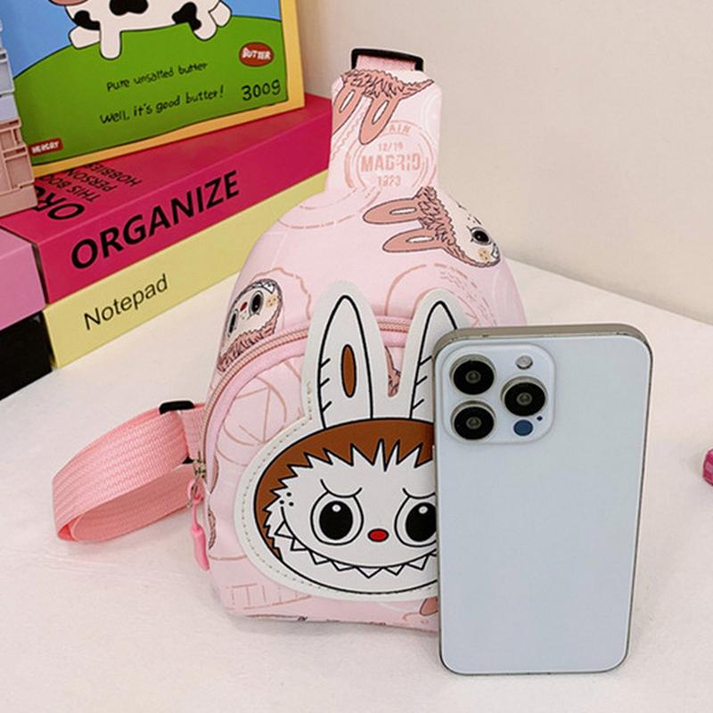 1ks Dětská kreslená taška přes hruď Labubu Velkokapacitní batoh Vodotěsný Kawaii Hnědé monstrum Děti Roztomilá taška přes rameno