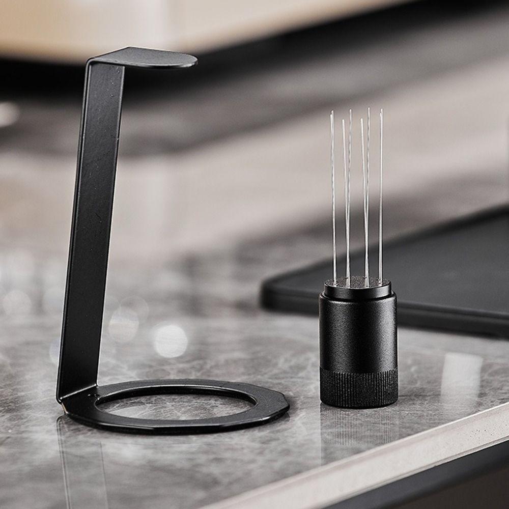 Magnetic Coffee Espresso Stirrer 8 Needles Anti Slip Handle Italian Coffee Cloth Powder Needle Stainless Steel Portable