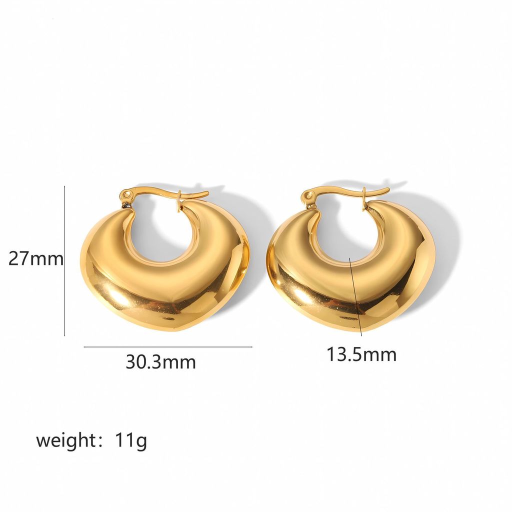 Geometric Gold Stainless Steel Earrings For Women Fashion Jewelry Gift For Ladies