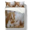 3D Rabbit Pattern Home Bedding Set 3D Animal Quilt Cover Pillow Case 2/3 Piece Zipper Super Soft Home Decoration Gift