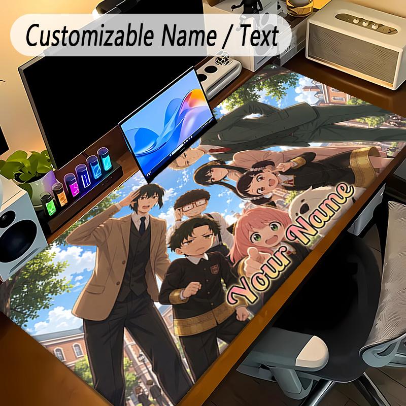 Large Mouse PadSpy × Family Custom Name Text Personalized Desk Mat Non Slip Gaming Pad