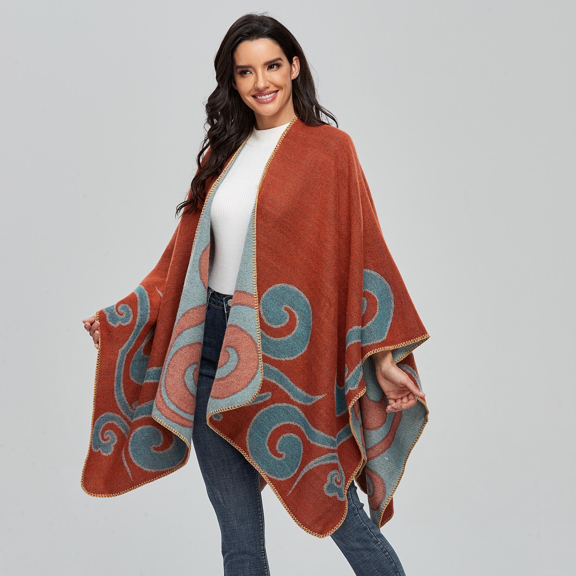 

Women s Autumn Winter Warm Imitation Cashmere Shawl Scarf with Fashionable Slit Design 135-175CM