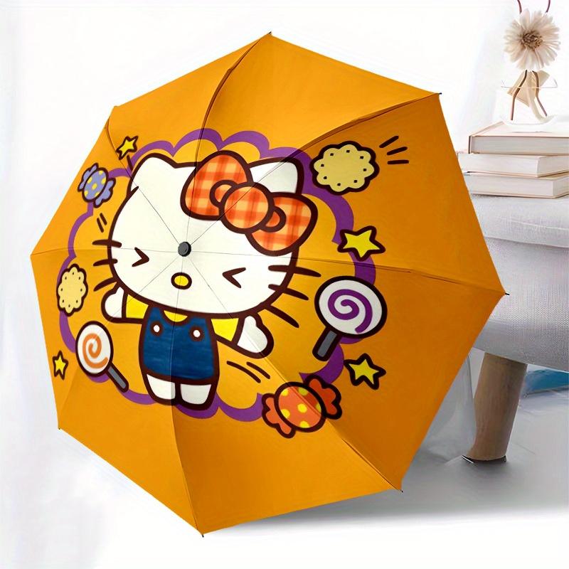 1pc Hello Kitty Halloween Treats Umbrella with Plastic Handle,Suitable for All Seasons Home Travel Outdoor UmbrellaSanlio399