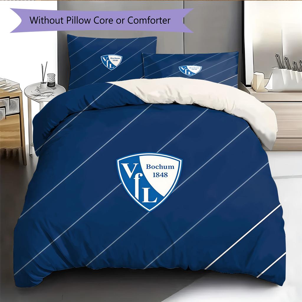 VfL Bochum Pattern Bedding Quilt Set Home Decoration Gift (1 * duvet cover + 2 * pillowcase without core)