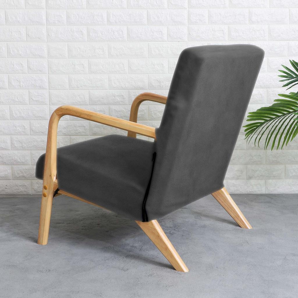 Finka Armchair Cover, Gray, Thick Velvet