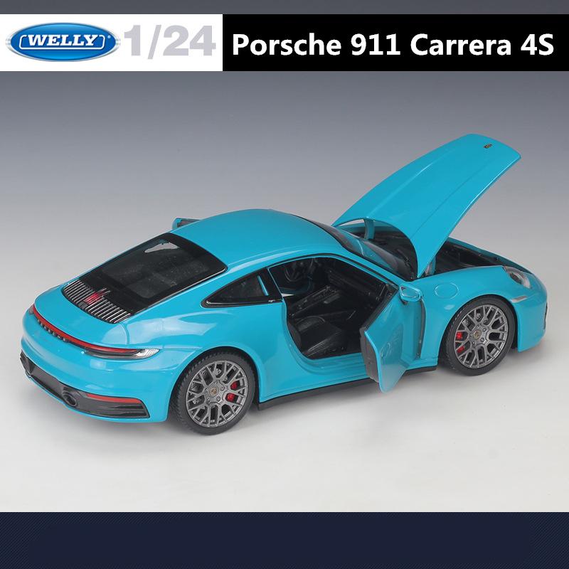 Welly 1:24 Porsche 911 Carrera 4S Alloy Sports Car Model Diecasts & Toy Metal Vehicles Car Model Simulation Collection Kids Gift