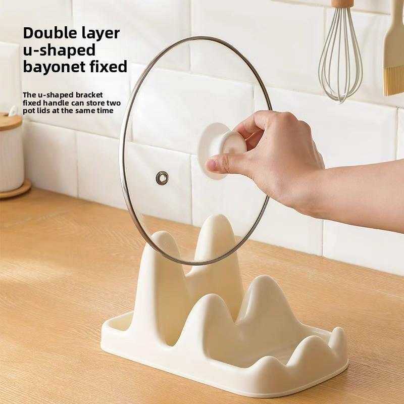 Küchen Doppelschicht Topfdeckel- und Utensilienhalter, Arbeitsplatte Nicht-lochend Sitztyp