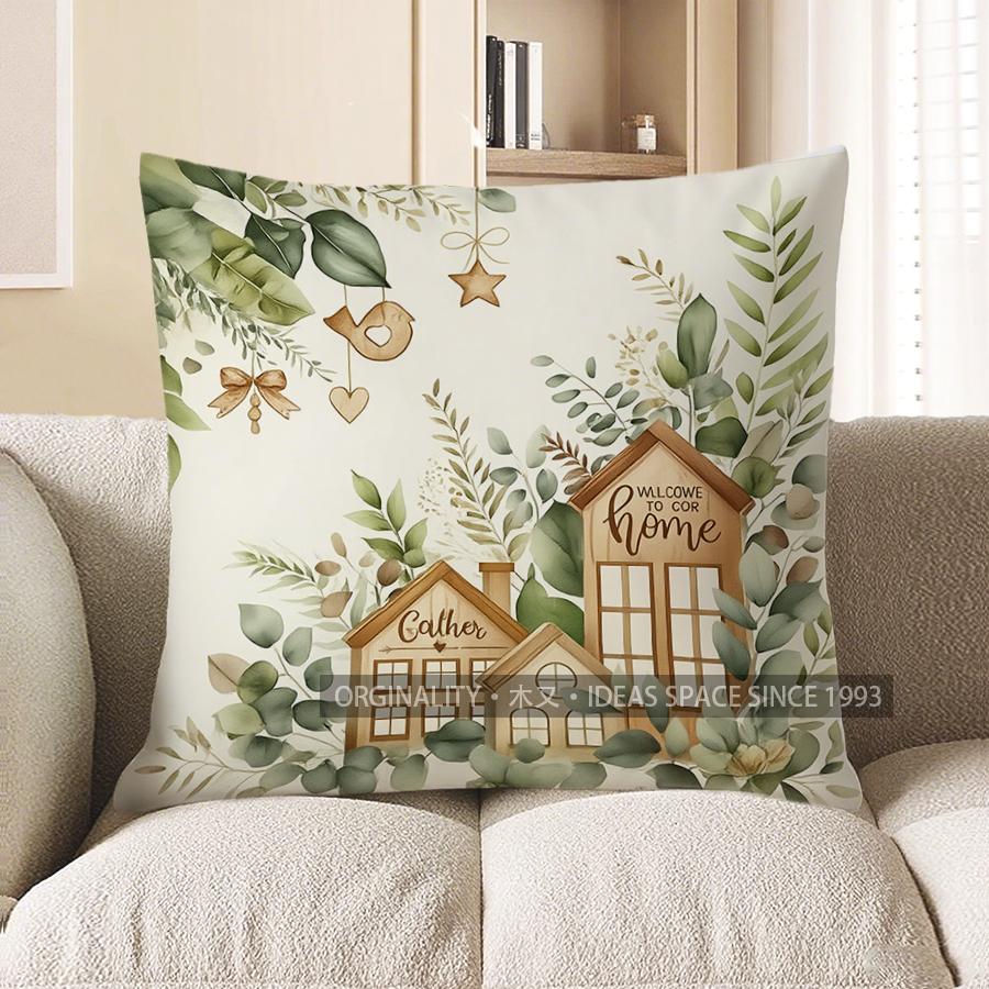 Home Decor Sweet Home Decorative Throw Pillow Cover Pattern Cushion Cover Suitable For Sofa Bedroom Car Pillow Cover