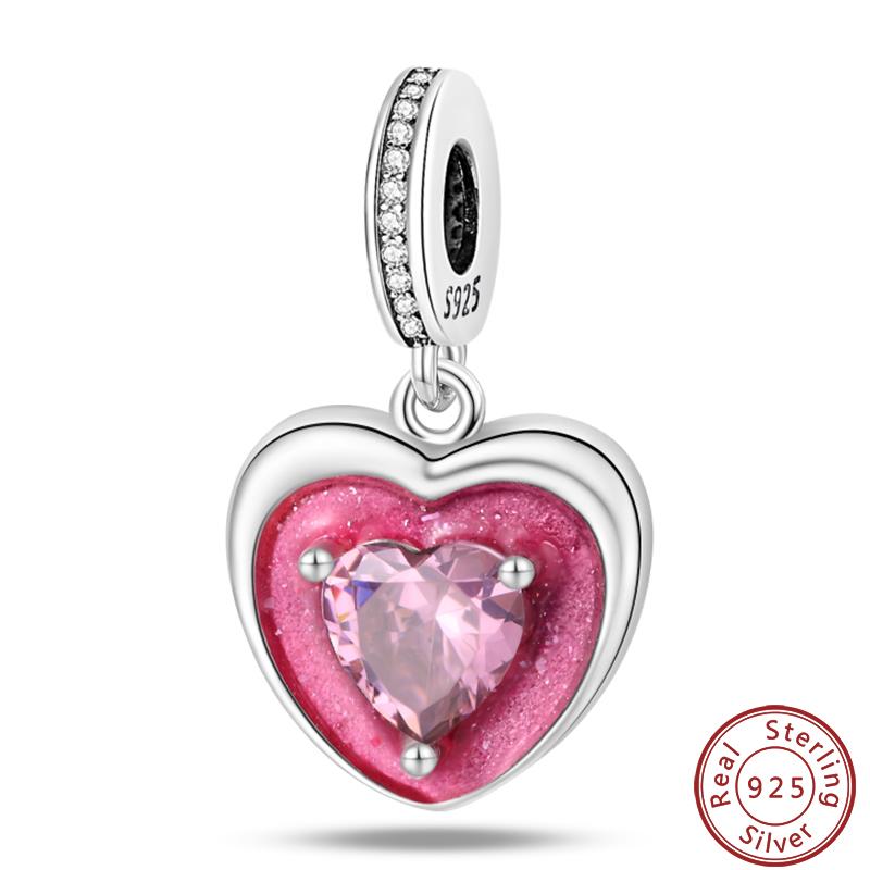 Copper Sincere Emotions Multiple Styles Heart-Shaped Romantic Charms Beads 3Mm Diy Fine Jewelry Making