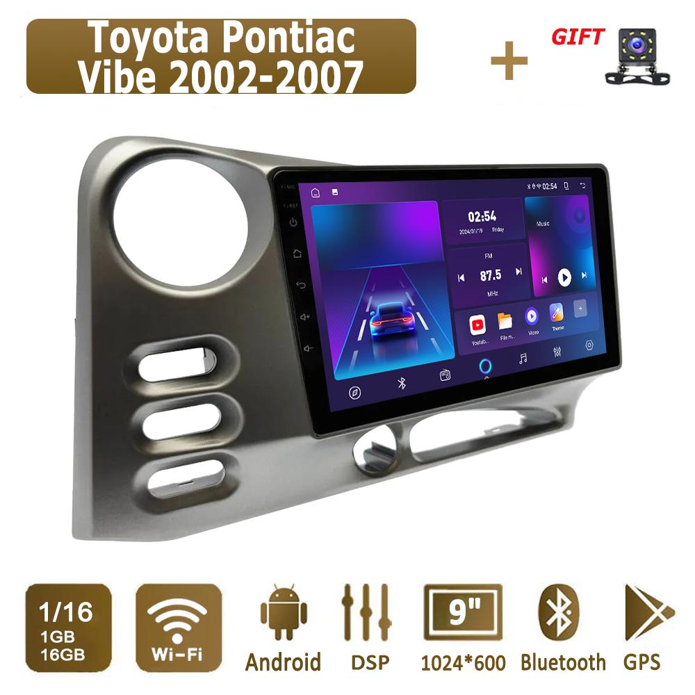 

Android Carplay автомобильное радио для Toyota Pontiac Vibe 2002-2007 мультимедийный проигрыватель головное устройство стерео GPS навигация BT WIFI 4+64 ГБ 1+16GB,B