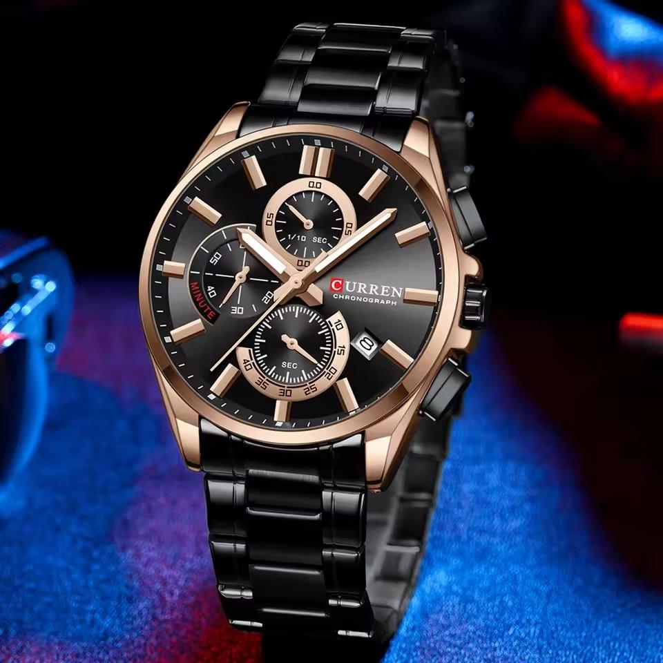 Fashion Full Stainless Steel Watches Wateproof Casual Mens Watch Analog Sport Wristwatch Date Quartz Clock Male