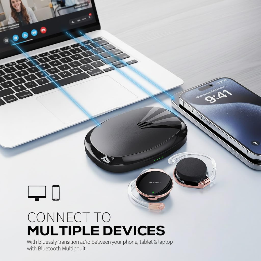 Ear-hook earphones, Bluetooth 5.3 clip-on wireless earphones, sports ear-hook, open-back, lightweight headset, new wearing method that doesn't go