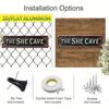 THE SHE CAVE Rustic Aluminum Wall Sign 16x4 Vintage 2D Metal Art Print Durable Easy-Hang Indoor Decor