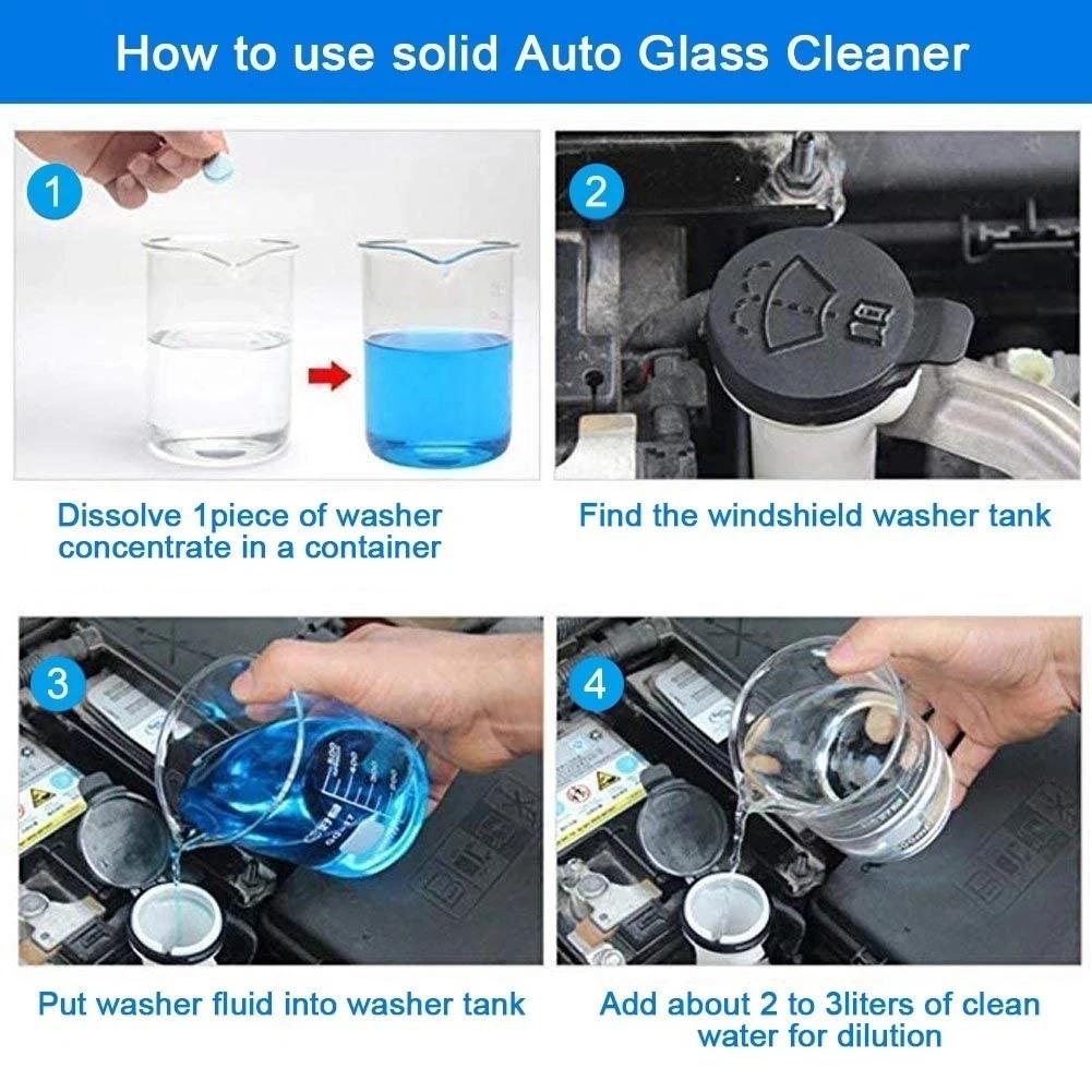Solid Cleaner Auto-Windschutzscheibenreiniger Brausetablette Auto-Wischerglas Solide Reinigungskonzentrattabletten Reinigungsmittel