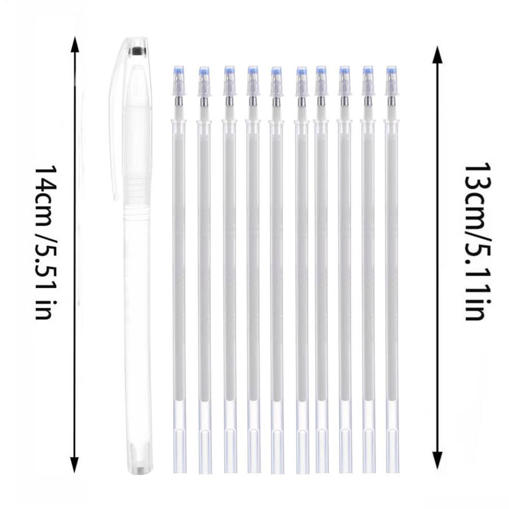 10 Stück/Set Hochtemperatur verschwindender Stoffmarker Stift Radierbare Nachfüllstifte Für Patchwork Stoff PU Leder Markierung Nähwerkzeug