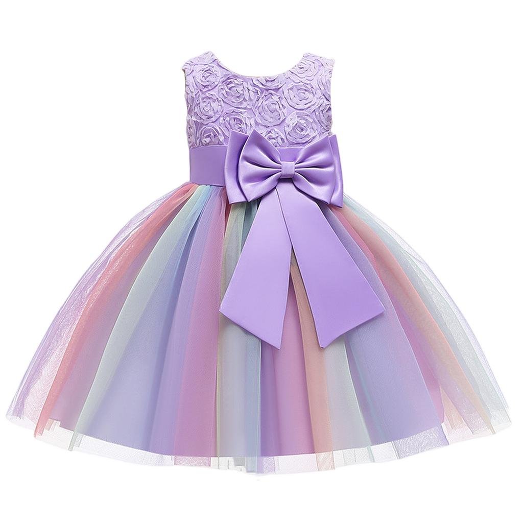 Girls' Tulle Puff Dress - Princess Ball Gown