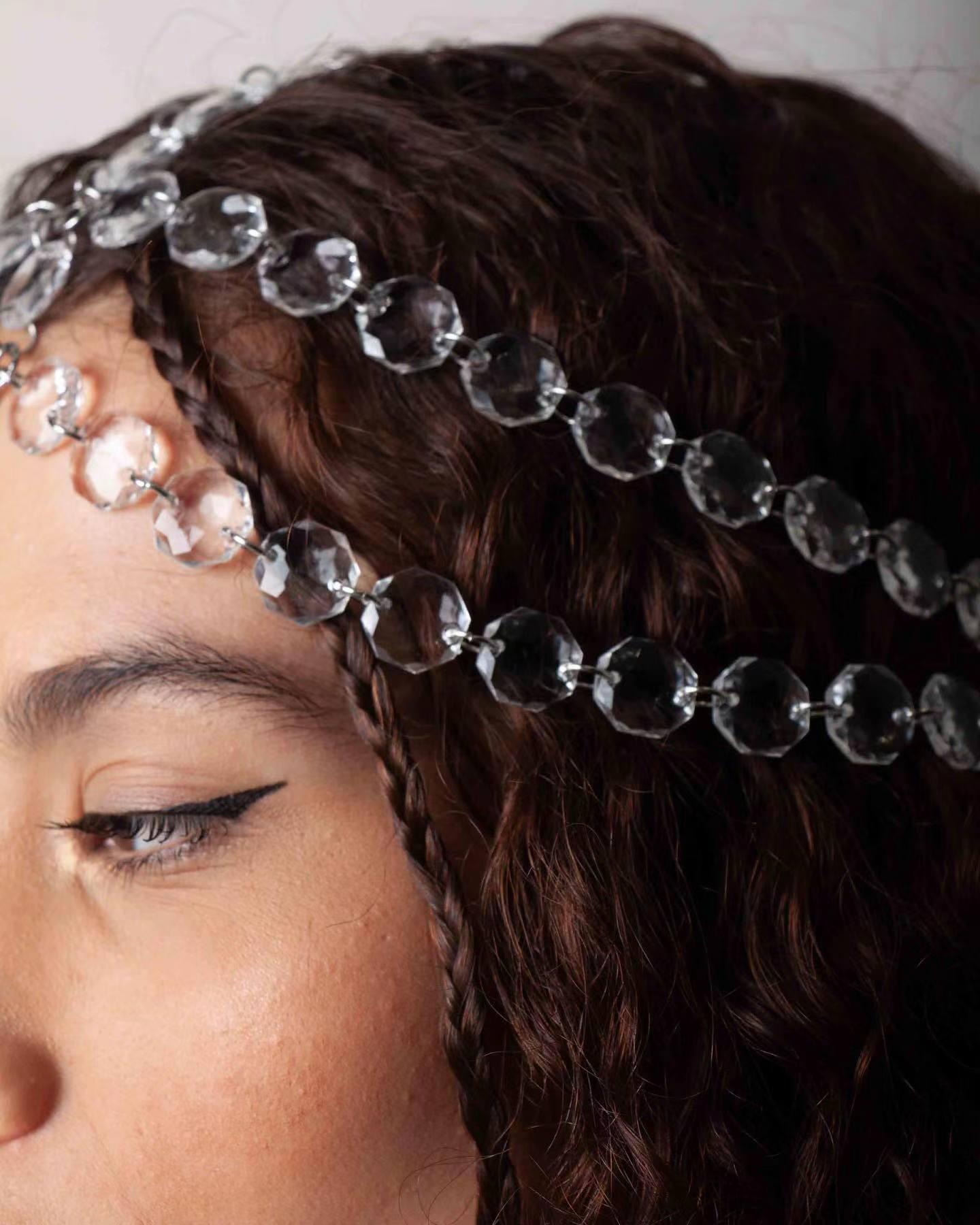 

Европейское и американское акриловое ожерелье-подвеска с пайетками и кристаллами и головной убор One Size