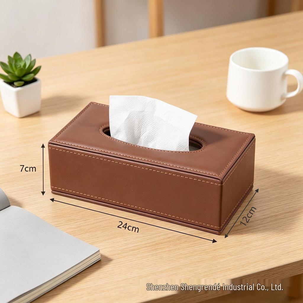 European Style Leather Tissue Box - Creative Dining Table & Living Room Napkin Holder