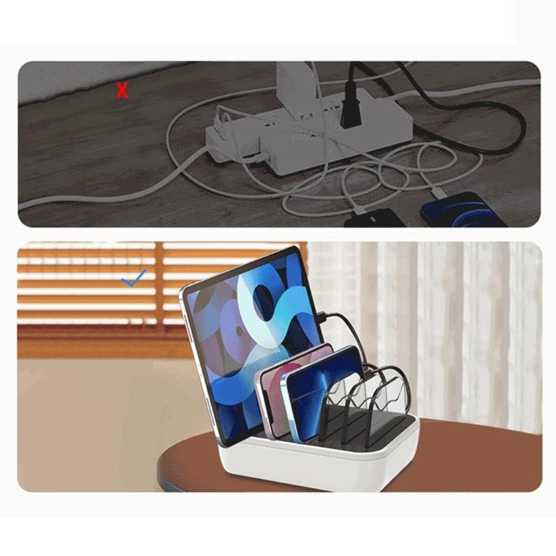 Desktop-Wall Home Fast-Charging Dock Station Charger Base for PC Tablet-Smartphone QC3.0-PD 5 Usb Multiport Hub-Splitter