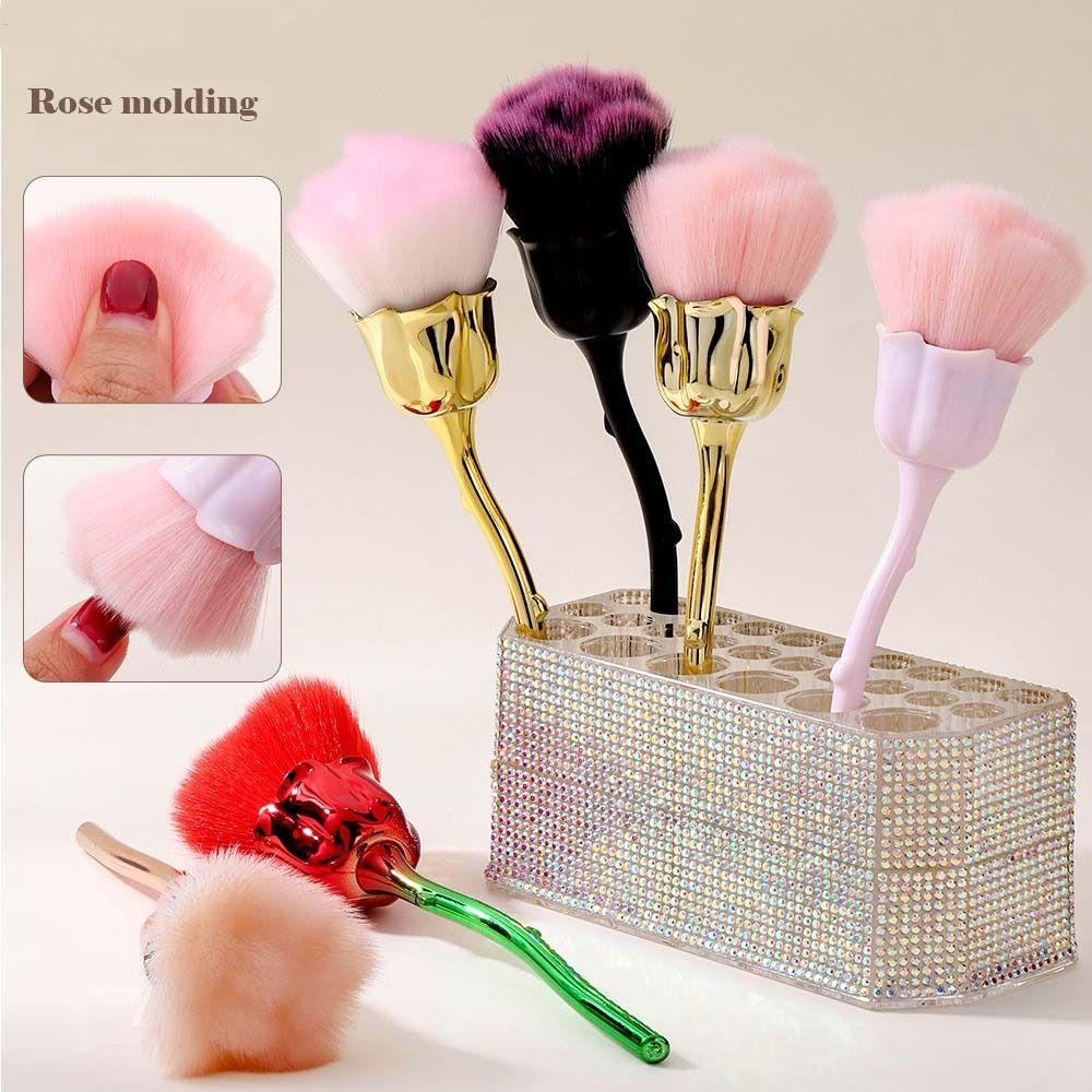 

Soft Fiber Makeup Brush Nylon Wool Foundation Brush Portable Nail Art Dust Cleaner Brush Girls червоний