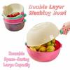 Double Layer Vegetable Washing Basin Round Kitchen Fruit Basket Washing Bowl  Fruit Strainer