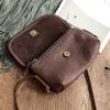 Johnature Ručne vyrábaná dámska taška z retro mäkkej hovädzej kože Jednoduchá jednofarebná taška cez rameno Ladies Small Messenger Bag