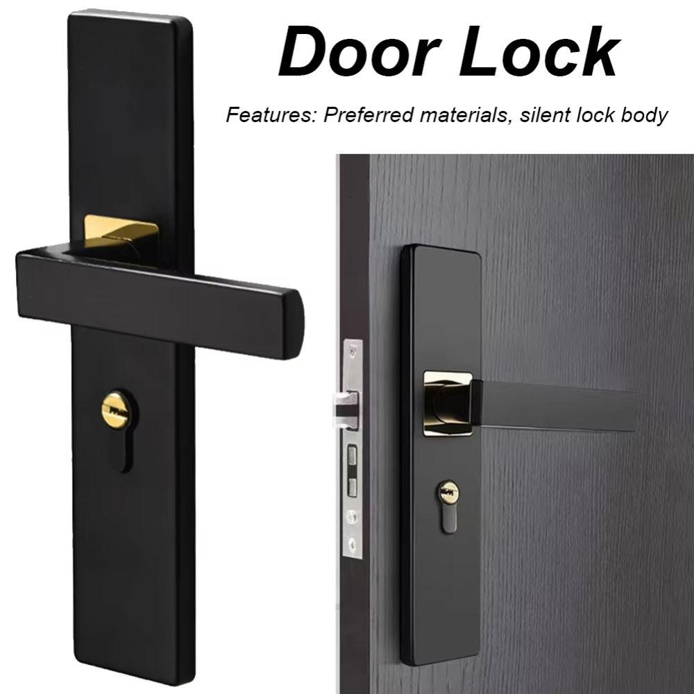 Universal Interior Door Handle Lockset Silent Door Knob  Household Hardware