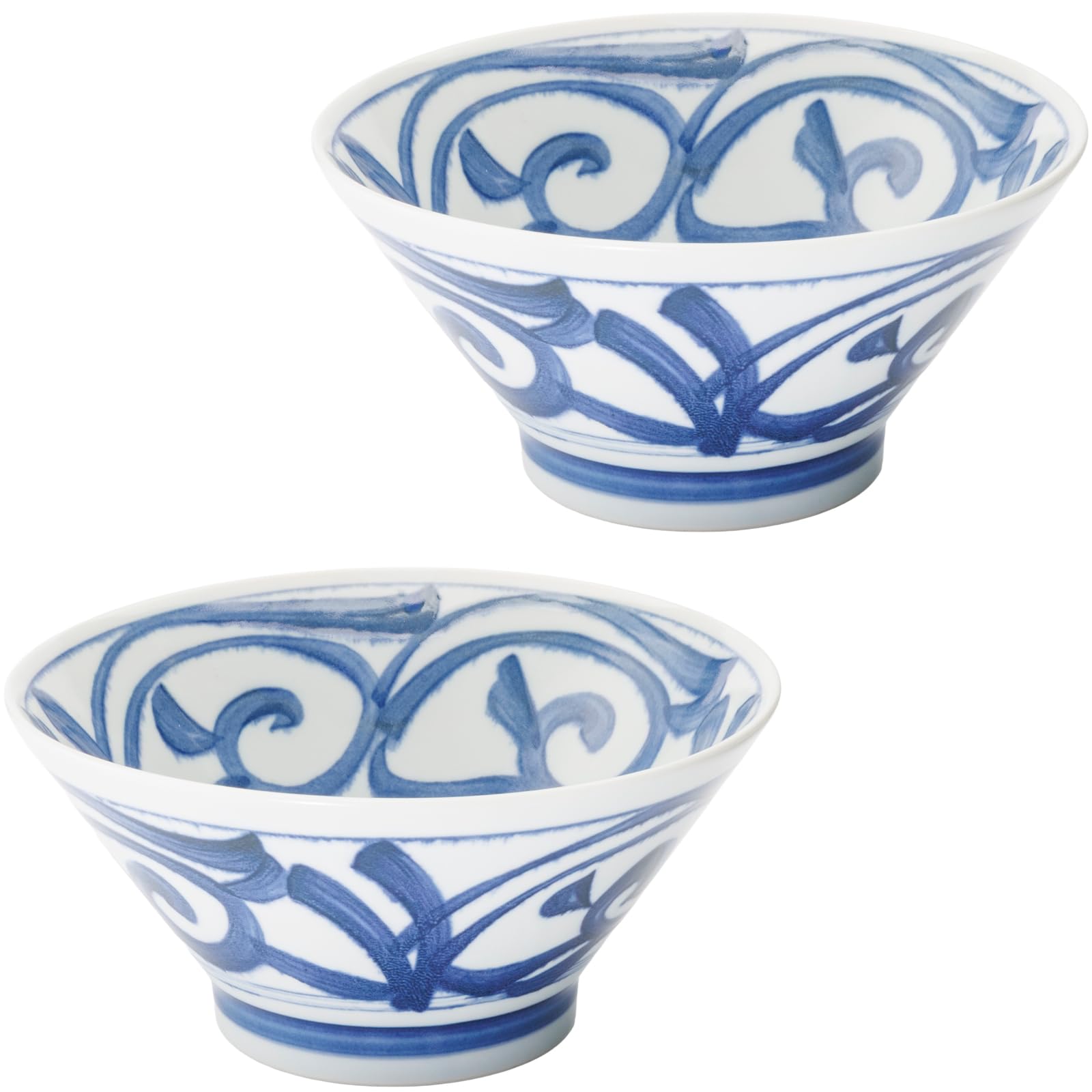 

Набор столовой посуды Mino Ware Grass Тарелка для риса Kiritate и миска для лапши 19 см Микроволновая печь и посудомоечная машина Сделано в Номер продукта 564614 Узор индиго (Пара) -