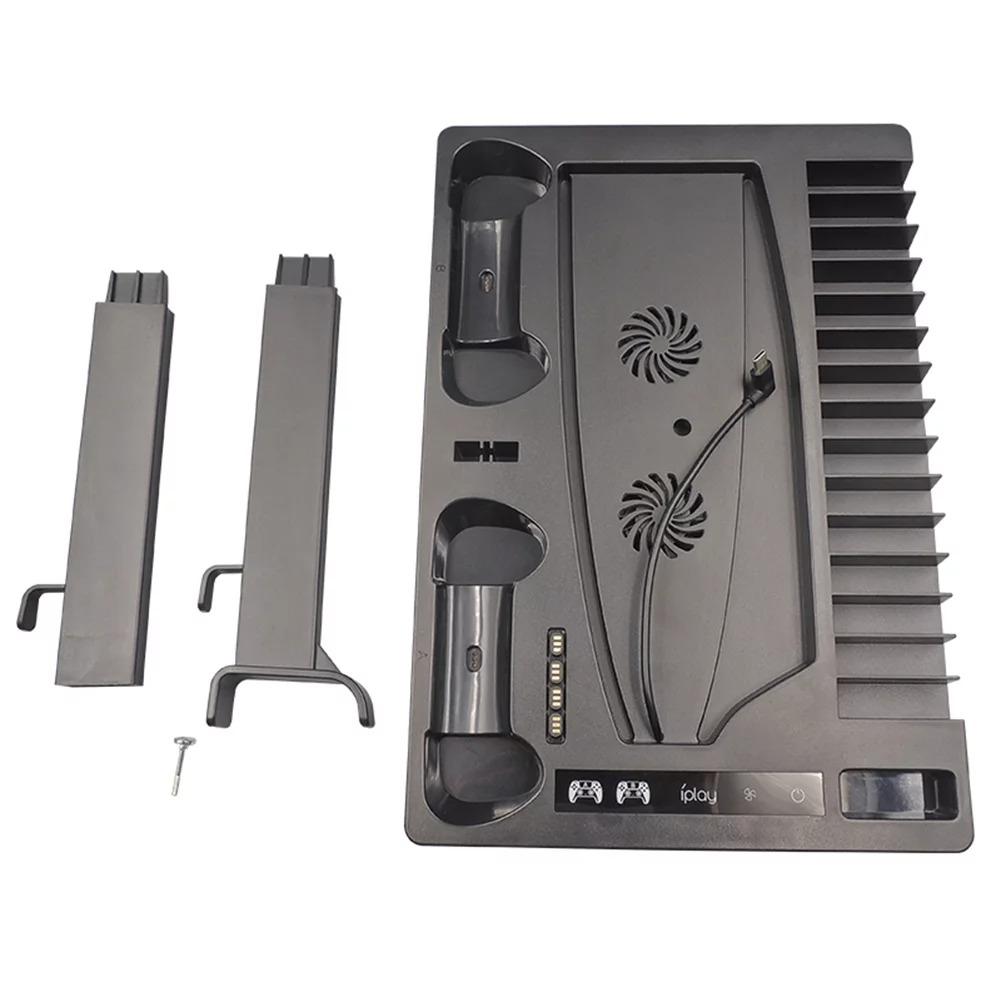 

Вертикальная подставка с охлаждающим вентилятором, игровая стойка, зарядная станция для контроллера, станция быстрой зарядки, подставка, док-станция, аксессуары для PS5 33.5*23.3*4.6cm чёрный