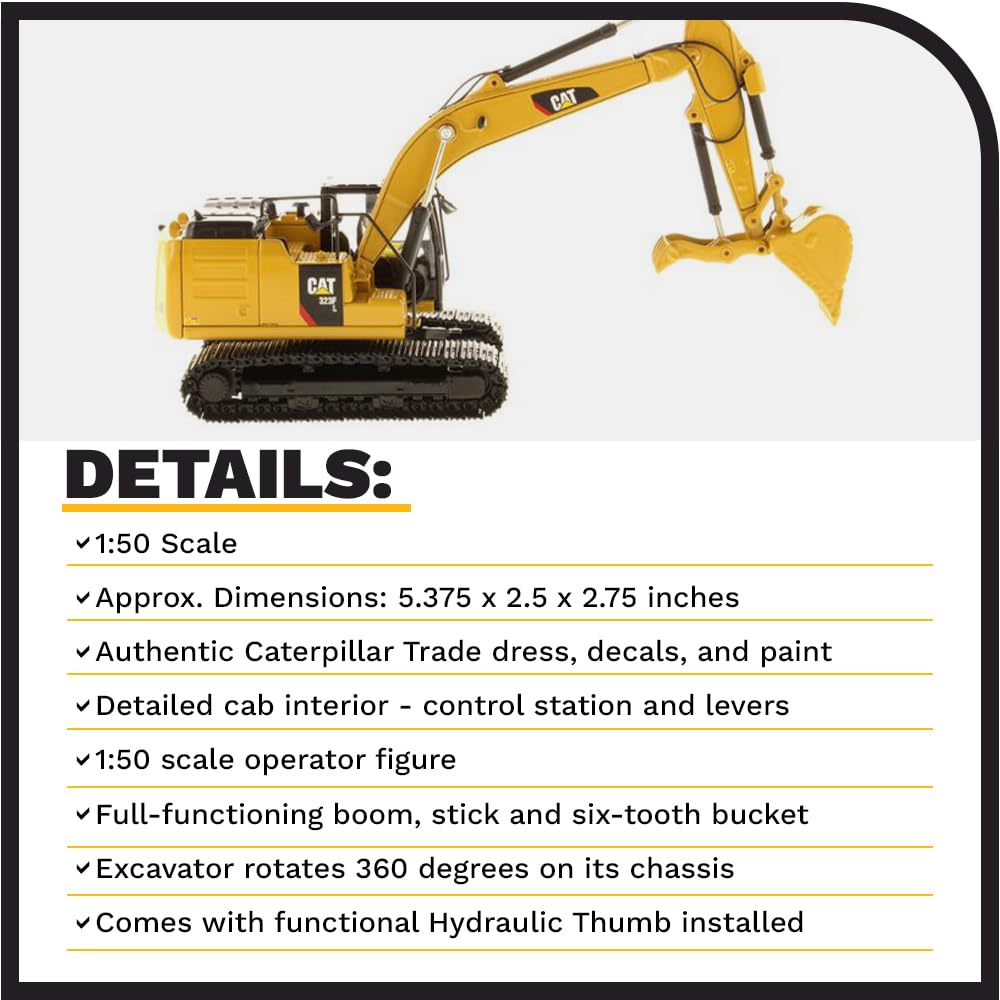 DM85924 Highline Series Cat 323F L Hydraulic Excavator 1/50