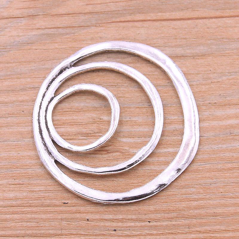 50mm Alloy Geometric Circle Pendants – 2 Colors DIY Jewelry & Bag Charms