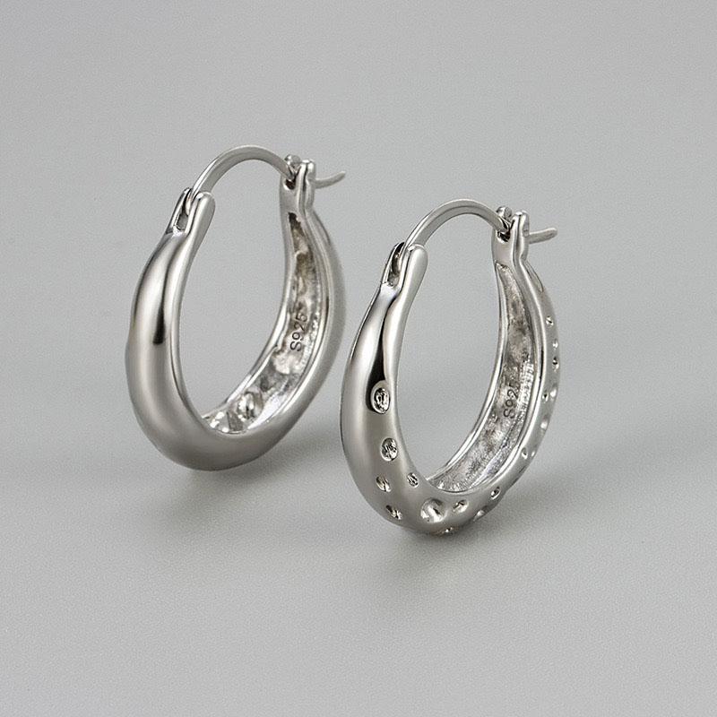 925 Sterling Silver Earrings For Women Trendy Gold Color Geometric Earring Jewelry Prevent Allergy Party Accessories Gift