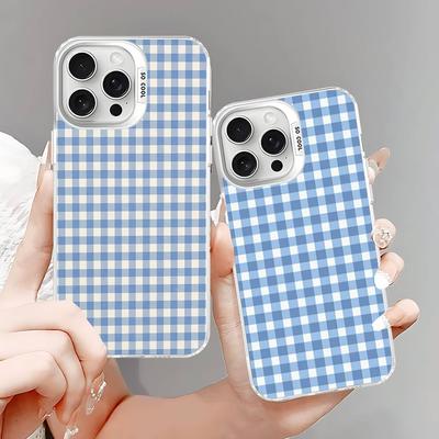 Einfache schicke Gittermuster-Handyhülle für iPhone 17 16 15 14 13 12 11 Pro Max Plus Pro Bunte Hülle