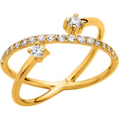 Gold Plated Ring 'Sissi' White Gold