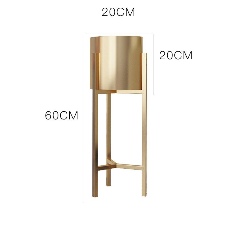 Golden Flower Stand, Indoor Light Luxury Ironwork Flower Pot Stand, Elegant Floor-Standing Home Living Room Decoration, Stylish