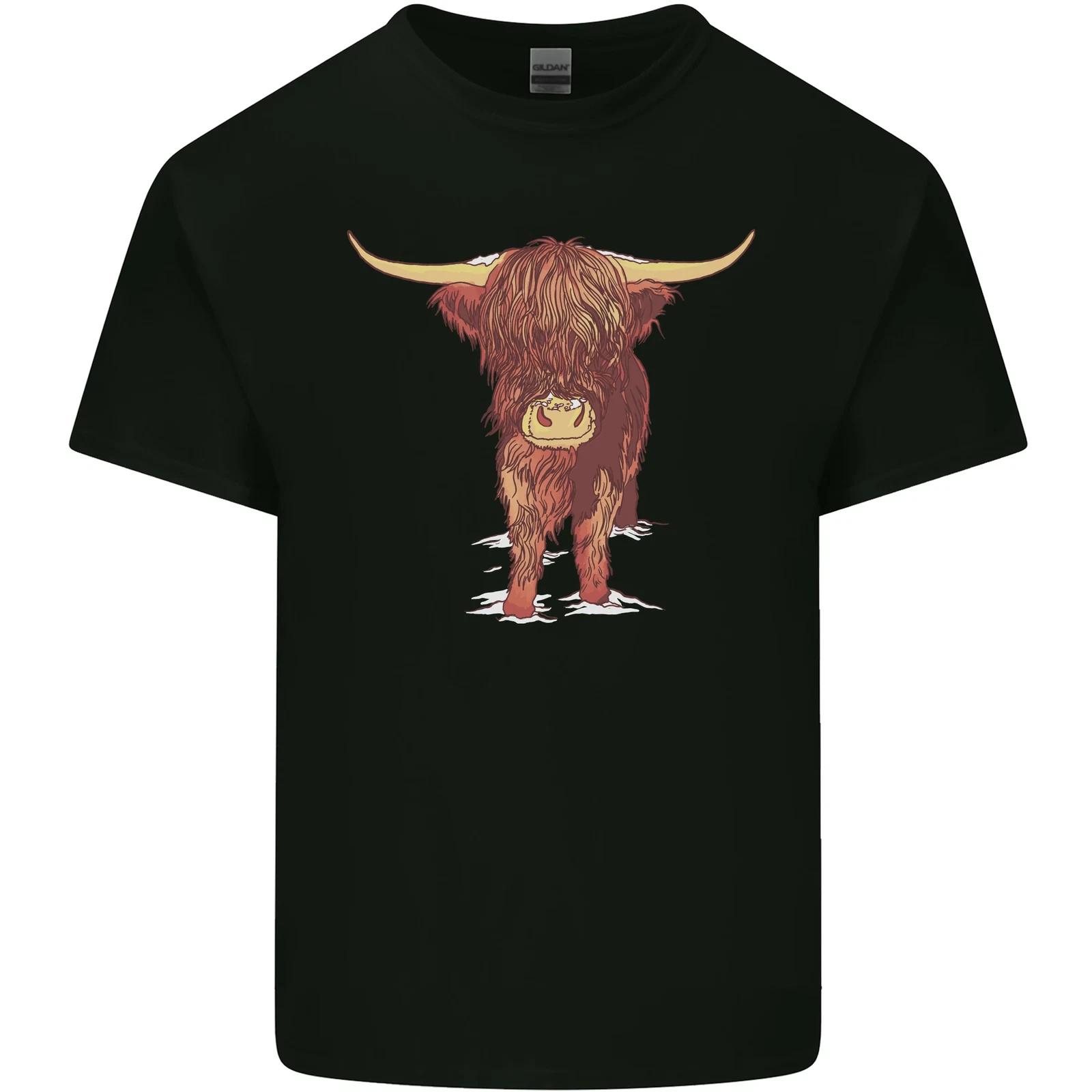 Highland Cattle Cow Scotland Scottish Kids T-Shirt Childrens S