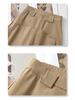 Women's Khaki Wide-Leg High-Waist Slimming Pants - Spring 2025