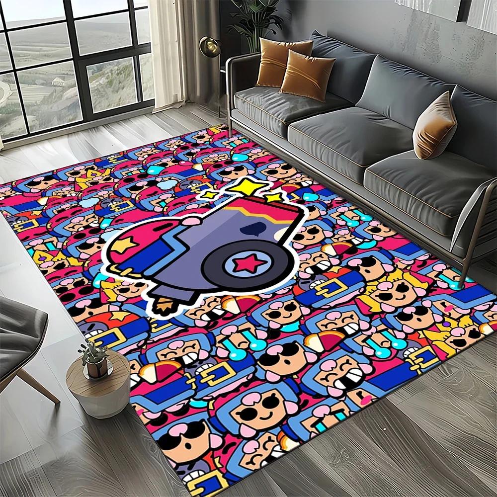 2025 New Style Brawlls Game Cartoon Game Carpet Rug for Living Room Bedroom Home Sofa Decoration,Kids Non-slip Floor Mat