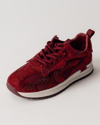 Sneakers met strass Lonza 200149 36 bordeaux leer