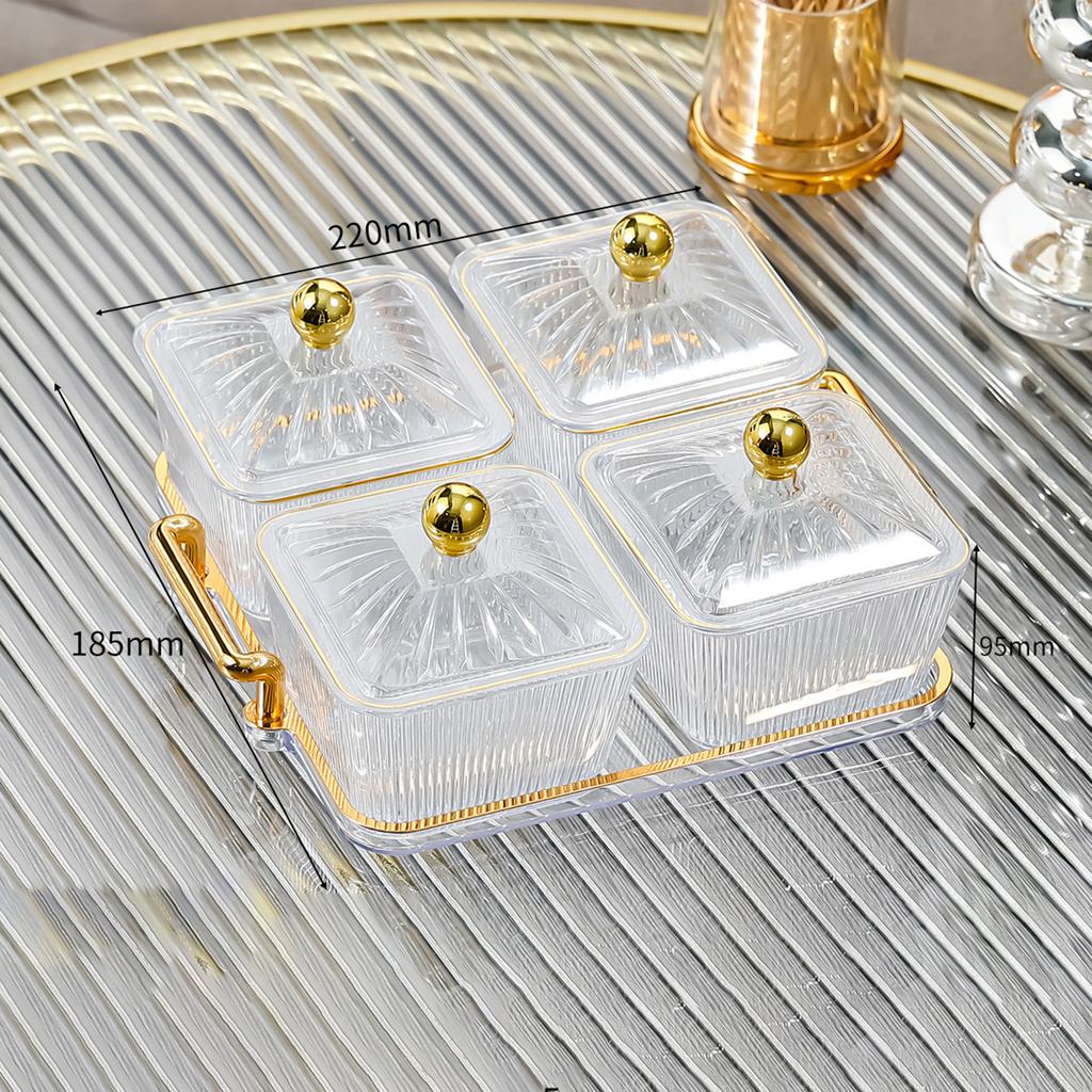 Caddy Serving Platter Serving Bowls Condiment Tray Dessert Dividing Plate Fruit Snacks Serving Platter for Kitchen Wedding Nuts