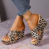 Lucyever Seksualūs Leopardo Rašto Platforminiai Aukštakulniai Sandalai Moterims Vasarai Kvadratinio Pado Platforminės Šlepetės Moteriška Mada Storu Padu Šlepetės